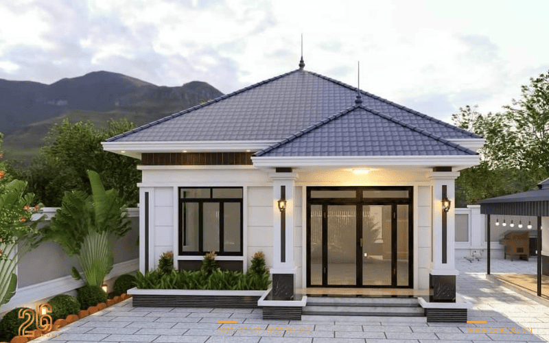 Mẫu nhà vườn cấp 4 hiện đại đơn giản 
