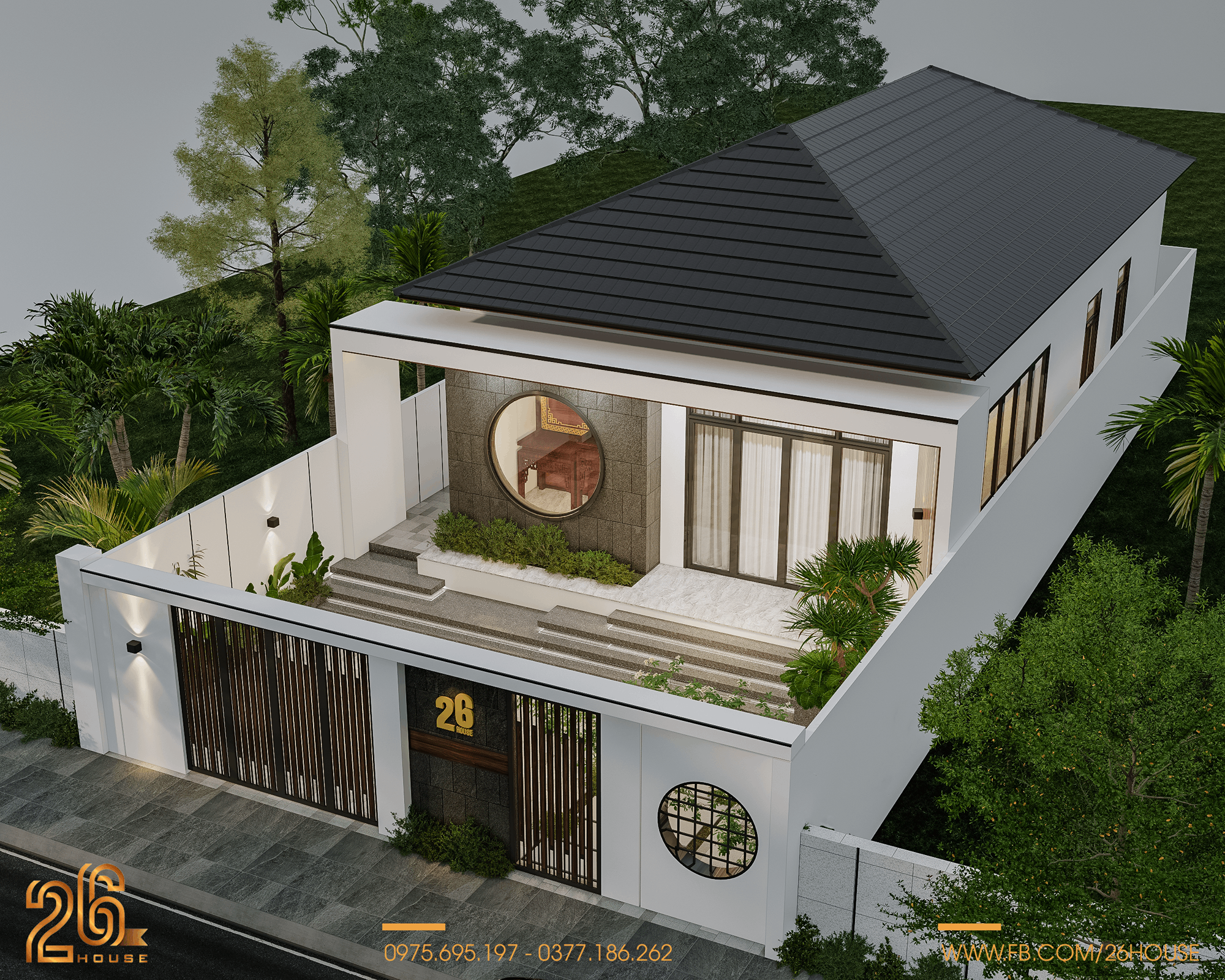 Nhà cấp 4 mái Nhật hiện đại