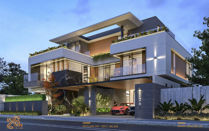 biệt thự 3 tầng hiện đại