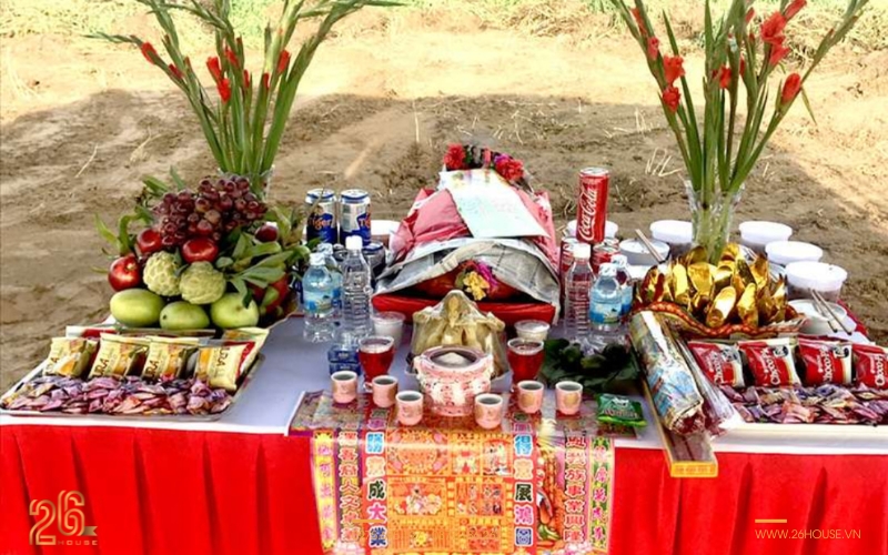 mâm cúng động thổ