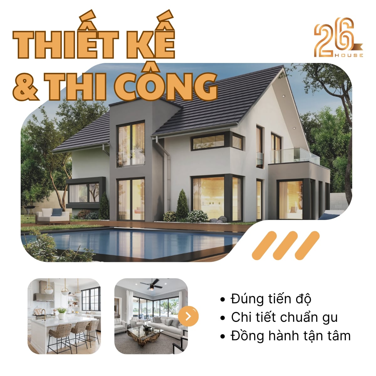 Lý do nên chọn dịch vụ xây nhà trọn gói tại 26 HOUSE