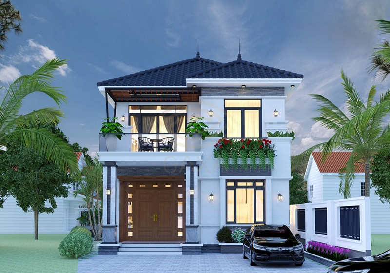 chi phi xay nha 2 tang 100m2 o nong thon 1