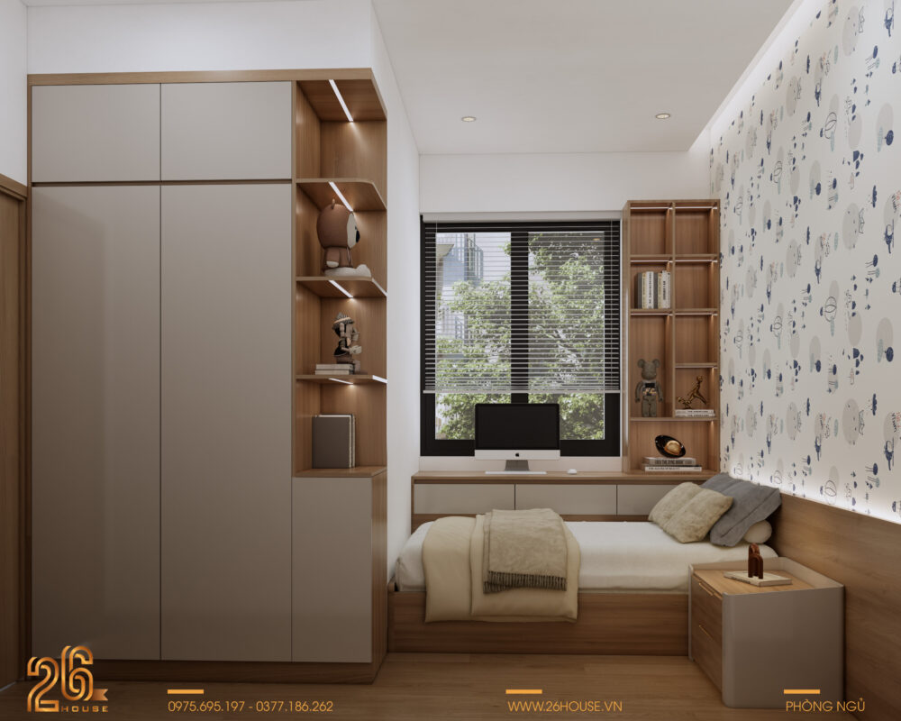 Thiết kế nội thất nhà phố Đà Nẵng phòng ngủ nhỏ tối ưu diện tích