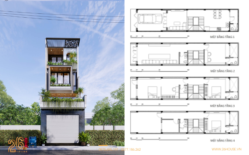 Mẫu thiết kế nhà 4 tầng tại Đà Nẵng được nhiều khách hàng lựa chọn