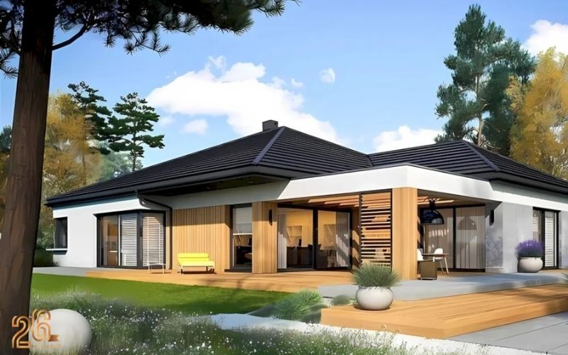 Mẫu nhà cấp 4 100m2 3 phòng ngủ mái Nhật